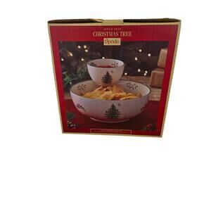 Spode Christmas Tree  Two Piece Chip and Dip BRAND NEW in Box